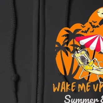 Summerween Beach Pumpkin Skeleton Funny Halloween Holiday Full Zip Hoodie