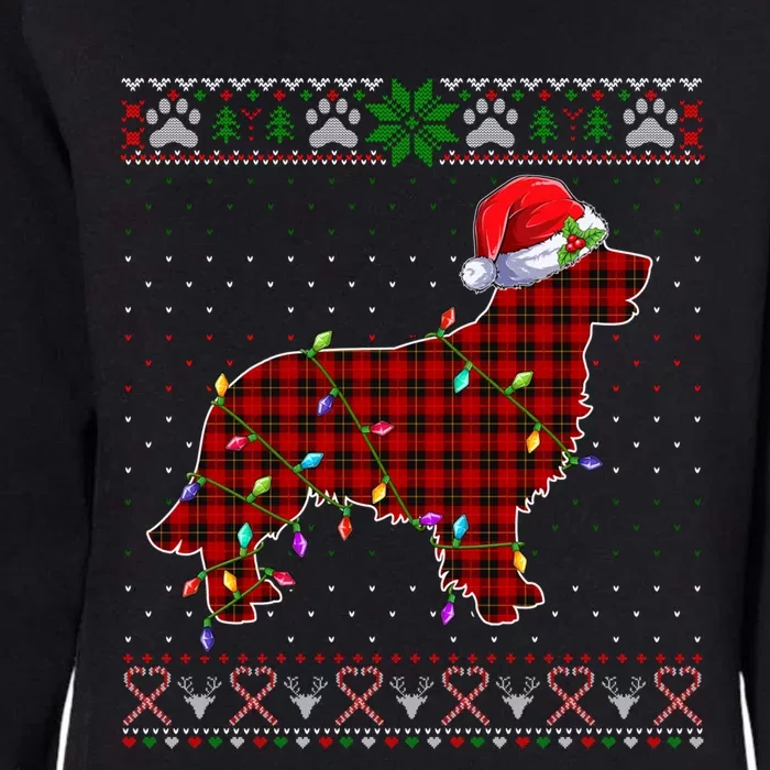 Santa Buffalo Plaid Golden Retriever Ugly Christmas Sweater Cute Gift Womens California Wash Sweatshirt