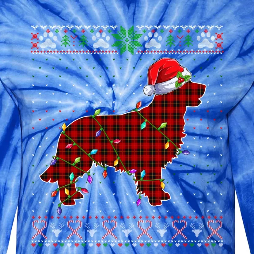 Santa Buffalo Plaid Golden Retriever Ugly Christmas Sweater Cute Gift Tie-Dye Long Sleeve Shirt