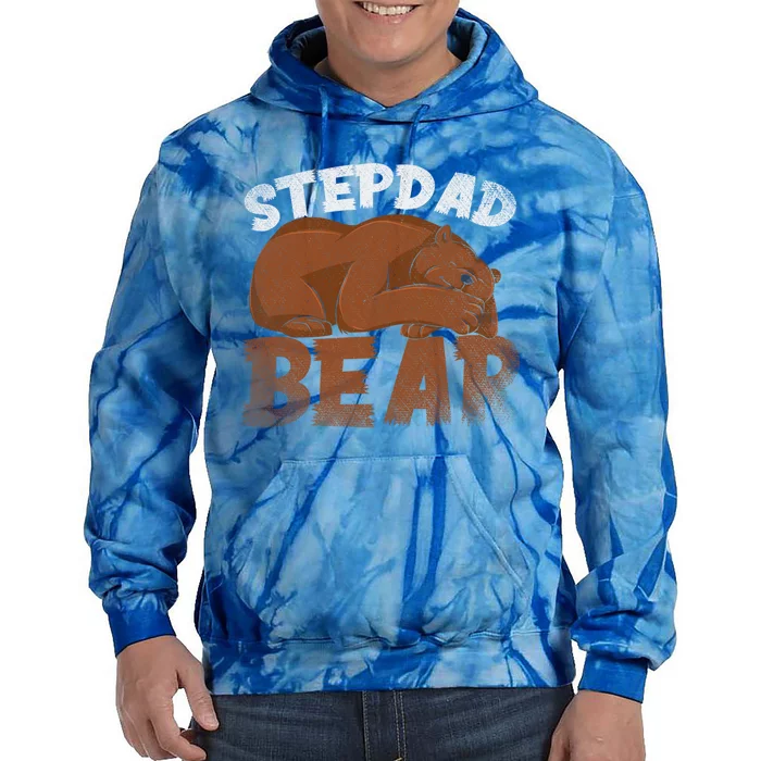 Stepdad Bear Proud Bonus Dad Fathers Day Family Step Dad Great Gift Tie Dye Hoodie