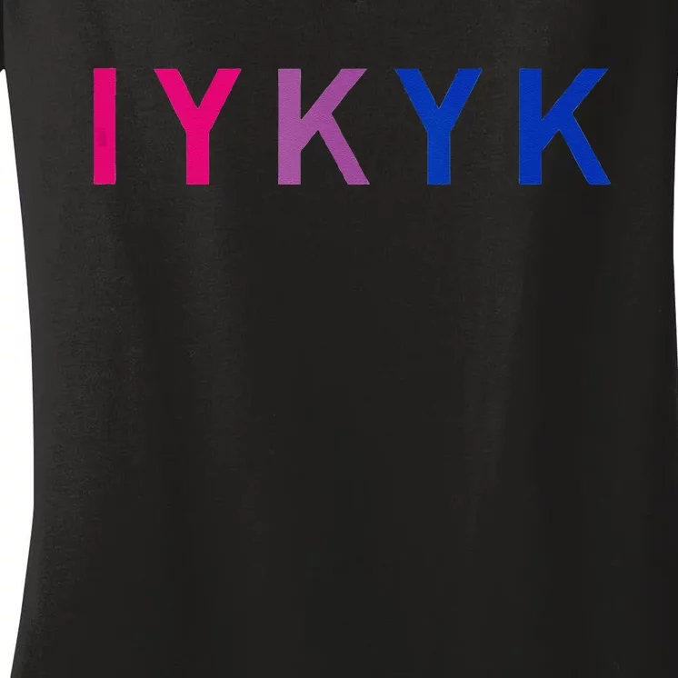 Subtle Bi Pride Bisexual IYKYK Women's V-Neck T-Shirt