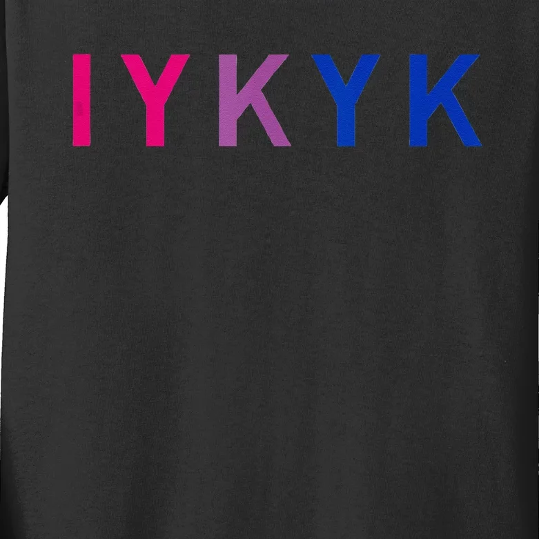 Subtle Bi Pride Bisexual IYKYK Kids Long Sleeve Shirt