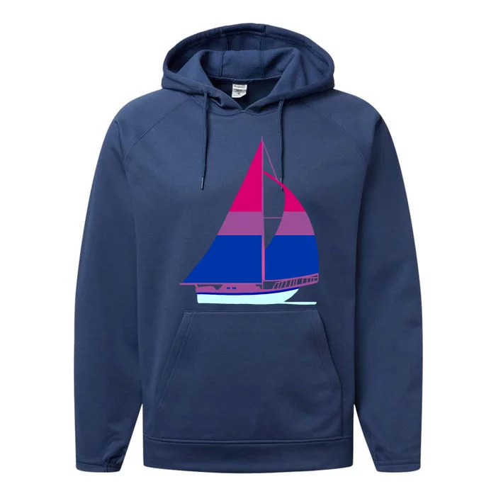 Sailboat Bisexual Pride Cute Gift Performance Fleece Hoodie