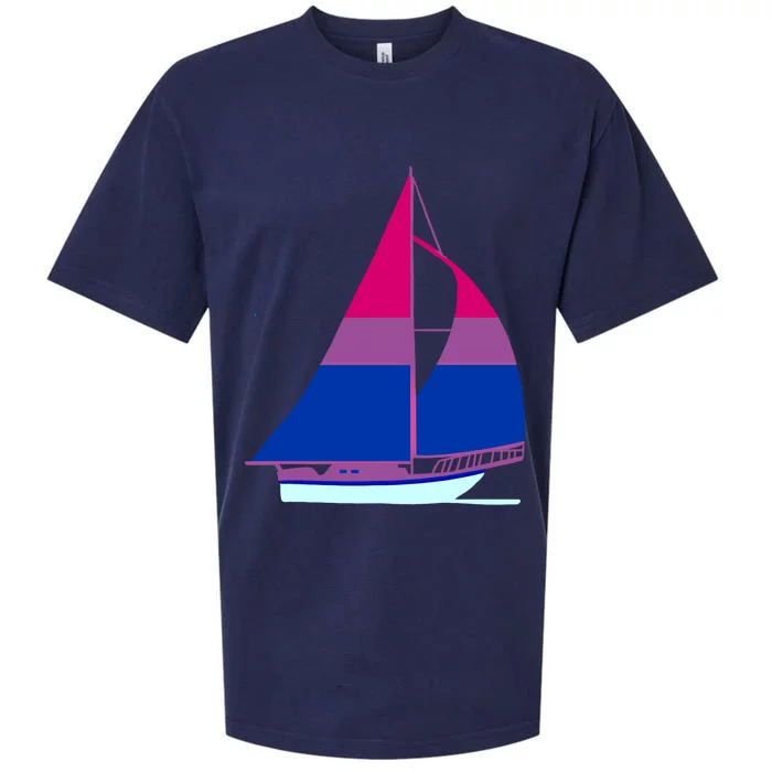 Sailboat Bisexual Pride Cute Gift Sueded Cloud Jersey T-Shirt