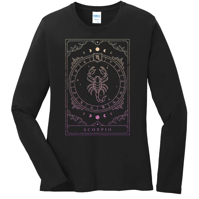 Scorpio Birthday Present Women Girl Zodiac Sign Ladies Long Sleeve Shirt