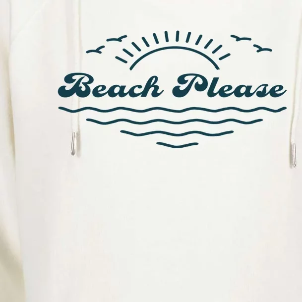 Simple “Beach Please” Graphic Gift Womens Funnel Neck Pullover Hood