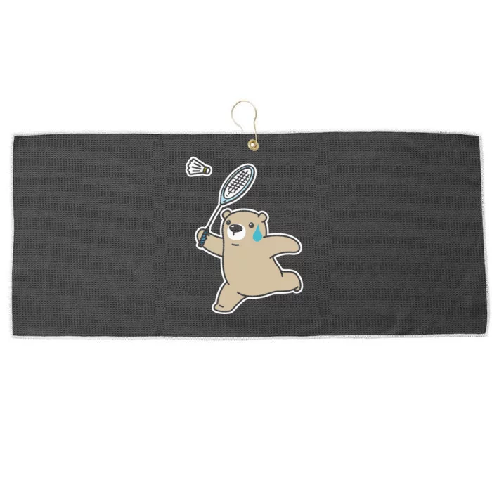 Sweet Bear Playing Badminton Badminton Player Badminton Large Microfiber Waffle Golf Towel