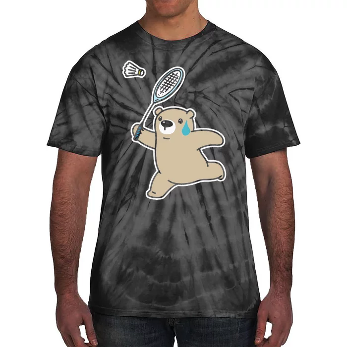 Sweet Bear Playing Badminton Badminton Player Badminton Tie-Dye T-Shirt