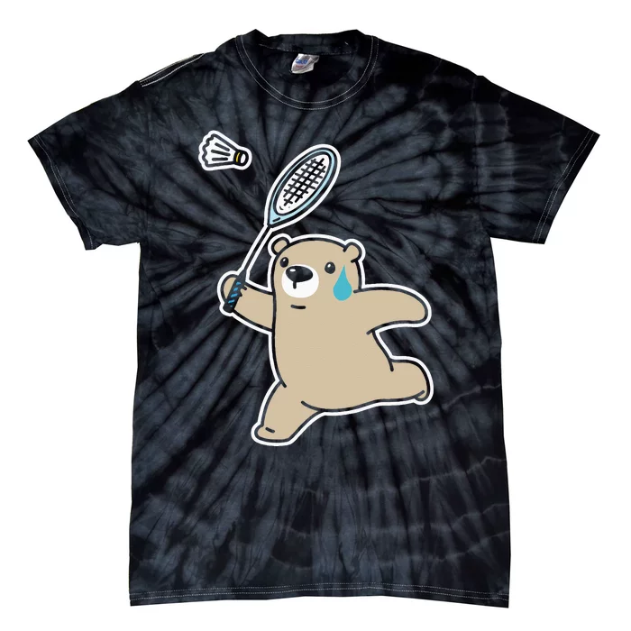 Sweet Bear Playing Badminton Badminton Player Badminton Tie-Dye T-Shirt