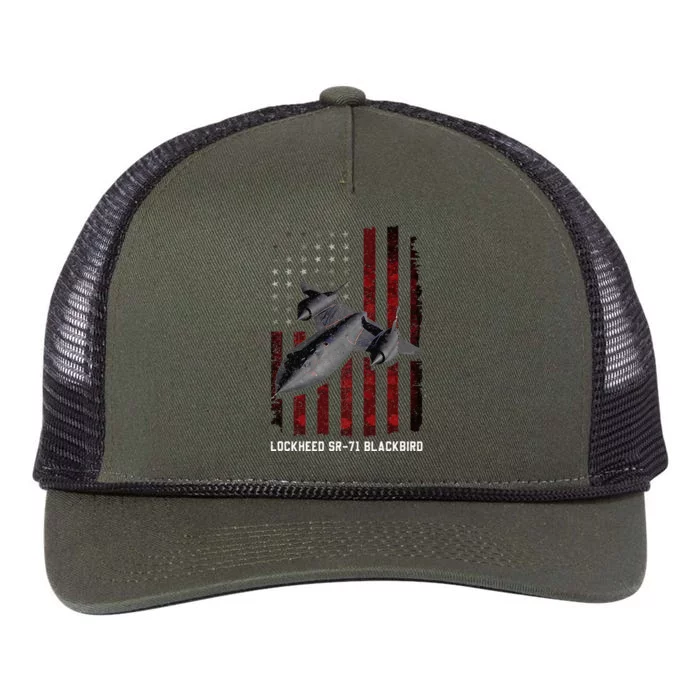 Sr71 Blackbird Plane Retro Rope Trucker Hat Cap