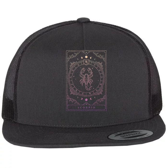 Scorpio Birthday Present Women Girl Zodiac Sign Flat Bill Trucker Hat