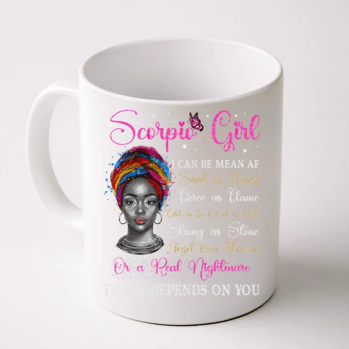 Scorpio Black Queen Zodiac Birthday Afro Gift Front & Back Coffee Mug