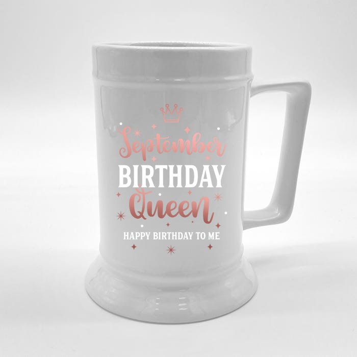 September Birthday Queen September Queen Born In September Gift Front & Back Beer Stein