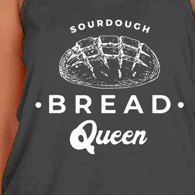 Sourdough Bread Queen Woman Baker Novelty Women's Knotted Racerback Tank