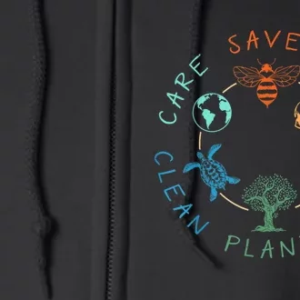 Save Bees Rescue Animals Recycle Plastic Earth Day 2024 Full Zip Hoodie