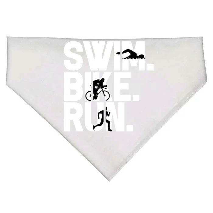 Swim Bike Run Triathlon Triathlete Athletics Gift USA-Made Doggie Bandana