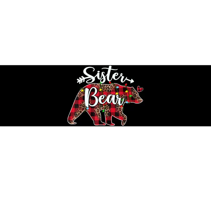 Sister Bear Red Buffalo Plaid Christmas Pajama Xmas Family Bumper Sticker