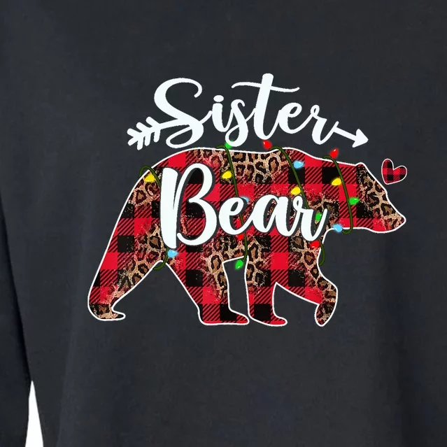 Sister Bear Red Buffalo Plaid Christmas Pajama Xmas Family Cropped Pullover Crew