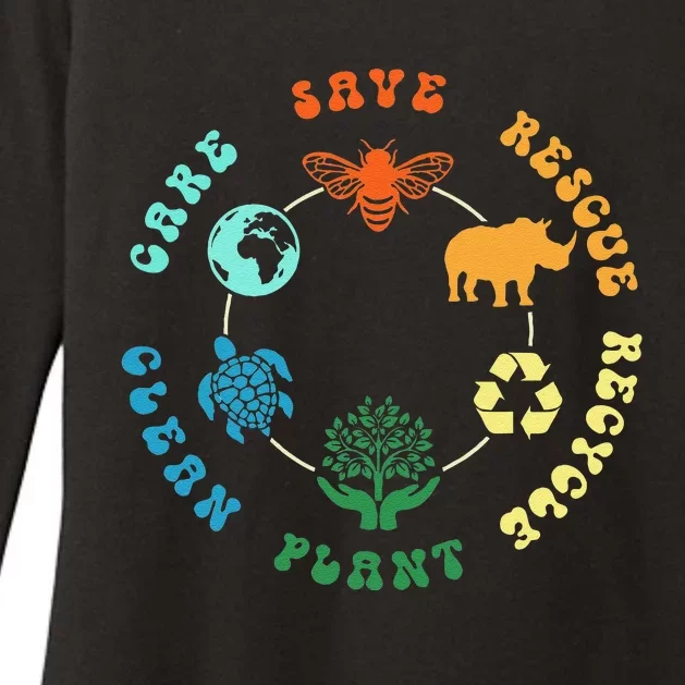 Save Bees Rescue Animals Recycle Plastic Earth Day 2024 Womens CVC Long Sleeve Shirt