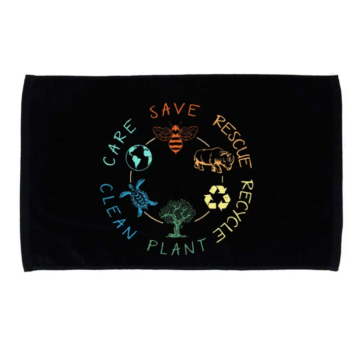 Save Bees Rescue Animals Recycle Plastic Earth Day 2024 Microfiber Hand Towel