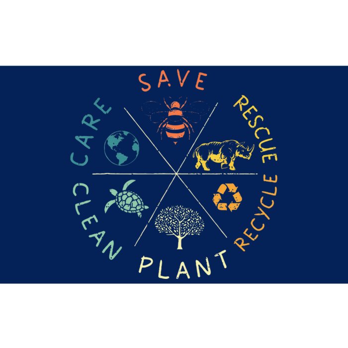 Save Bees Rescue Animals Recycle Plastic Earth Day Vintage Bumper Sticker