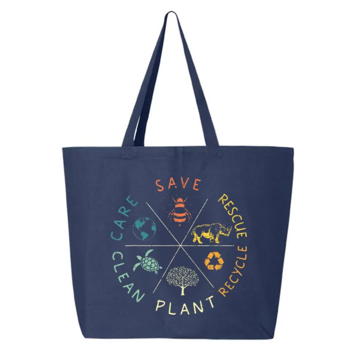 Save Bees Rescue Animals Recycle Plastic Earth Day Vintage 25L Jumbo Tote