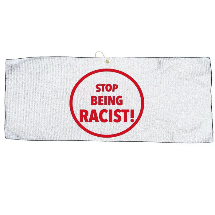 Stop Being Racist Large Microfiber Waffle Golf Towel