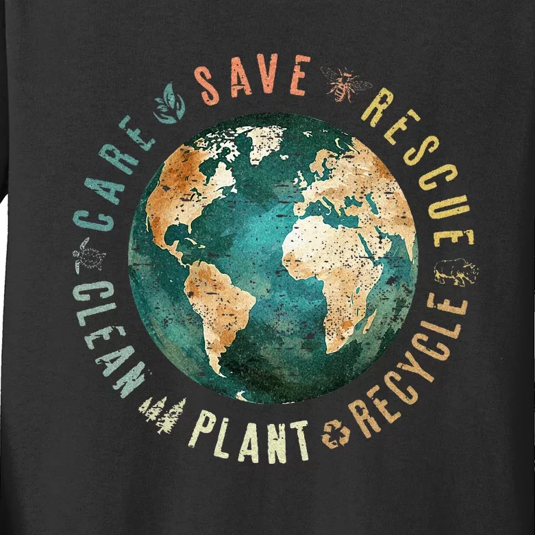 Save Bees Rescue Animals Recycle Plastic Kids Long Sleeve Shirt