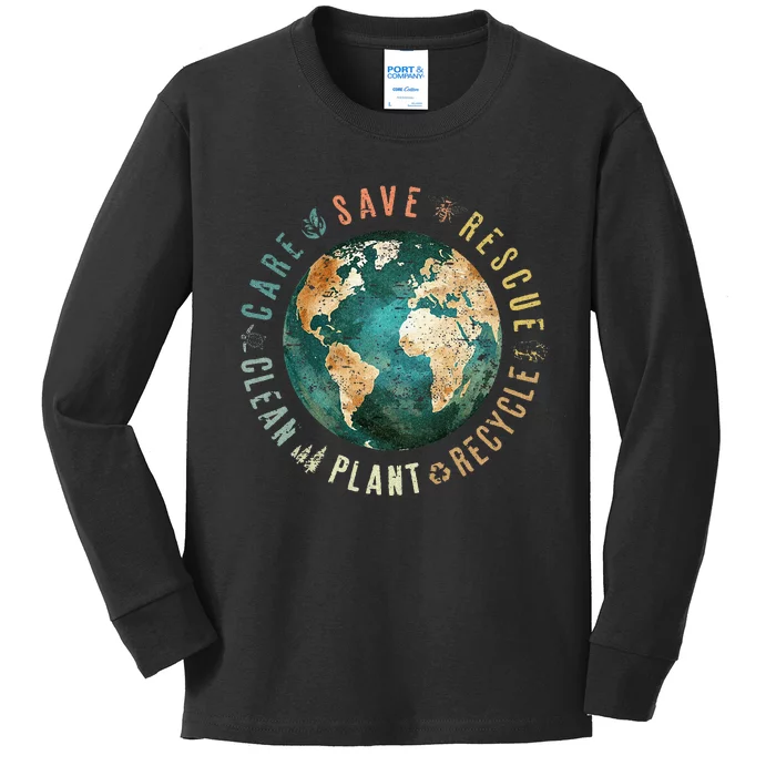 Save Bees Rescue Animals Recycle Plastic Kids Long Sleeve Shirt