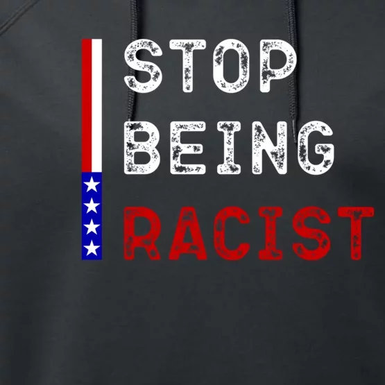 Stop Being Racist Performance Fleece Hoodie