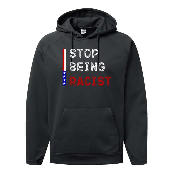 Stop Being Racist Performance Fleece Hoodie