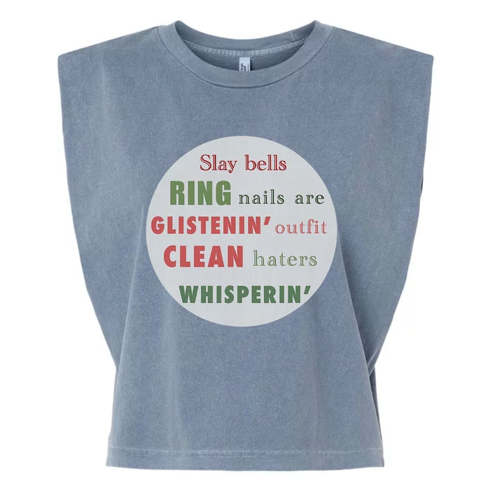 Slay Bells Ring Saying Garment-Dyed Women's Muscle Tee