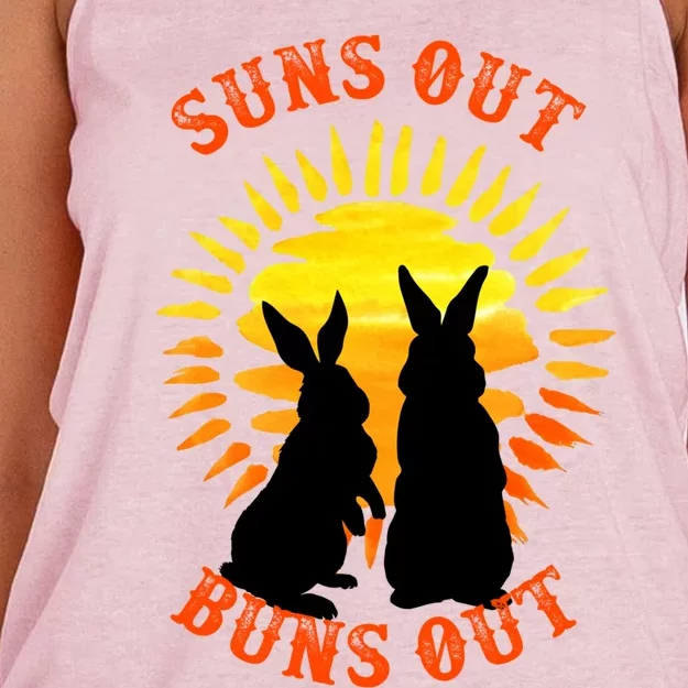 Summer Bunny Rabbits Suns Out Bun Out Great Gift Women's Knotted Racerback Tank