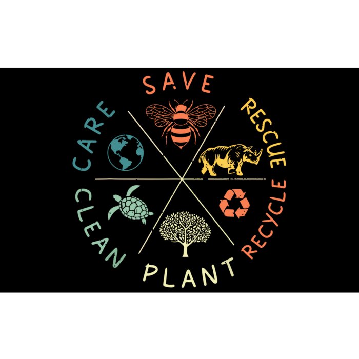 Save Bees Rescue Animals Recycle Plastic Earth Day Vintage Bumper Sticker