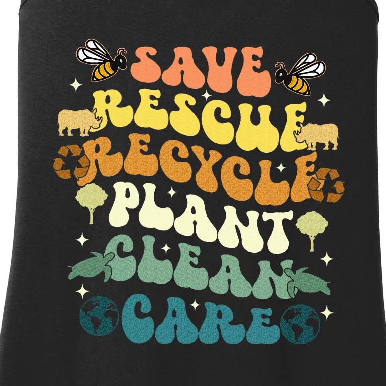 Save Bees Rescue Animals Recycle Ladies Essential Tank