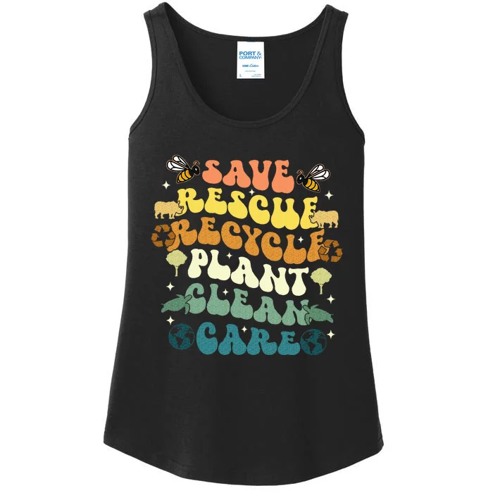 Save Bees Rescue Animals Recycle Ladies Essential Tank