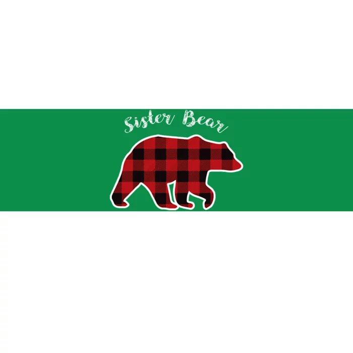 Sister Bear Red Plaid Christmas Pajama Gift Bumper Sticker