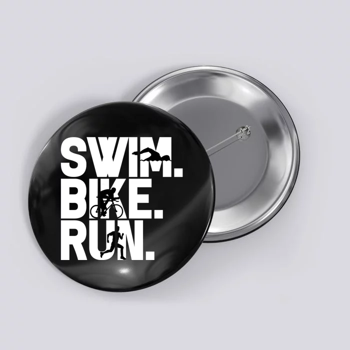 Swim Bike Run Triathlon Triathlete Athletics Gift Button