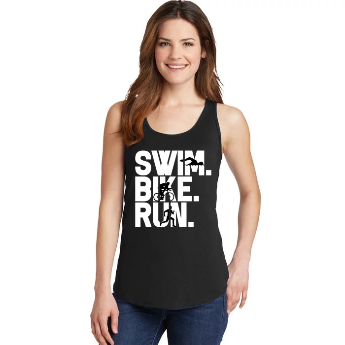 Swim Bike Run Triathlon Triathlete Athletics Gift Ladies Essential Tank