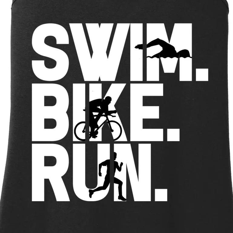 Swim Bike Run Triathlon Triathlete Athletics Gift Ladies Essential Tank