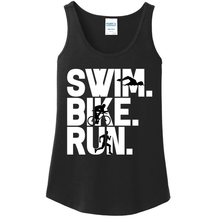 Swim Bike Run Triathlon Triathlete Athletics Gift Ladies Essential Tank