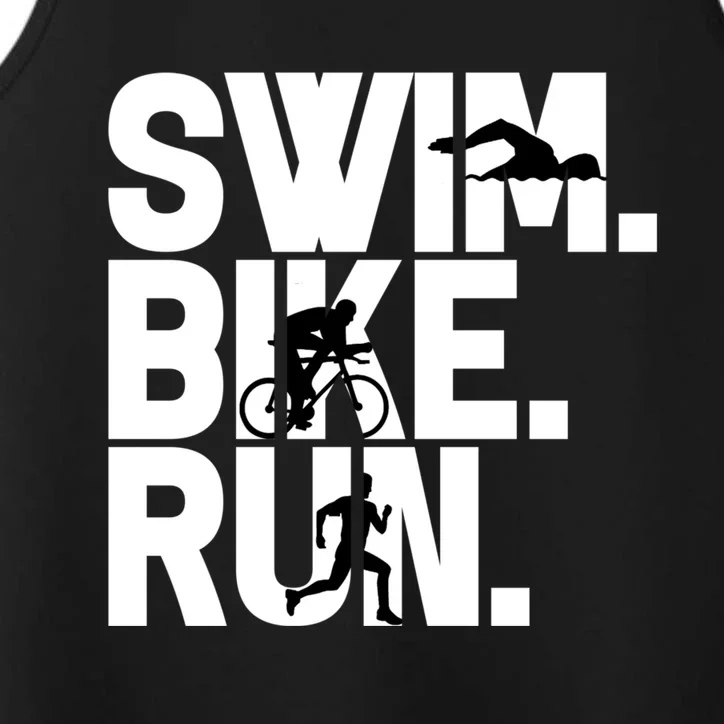 Swim Bike Run Triathlon Triathlete Athletics Gift Performance Tank