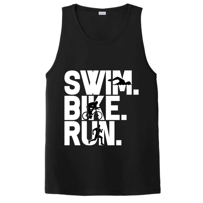 Swim Bike Run Triathlon Triathlete Athletics Gift Performance Tank