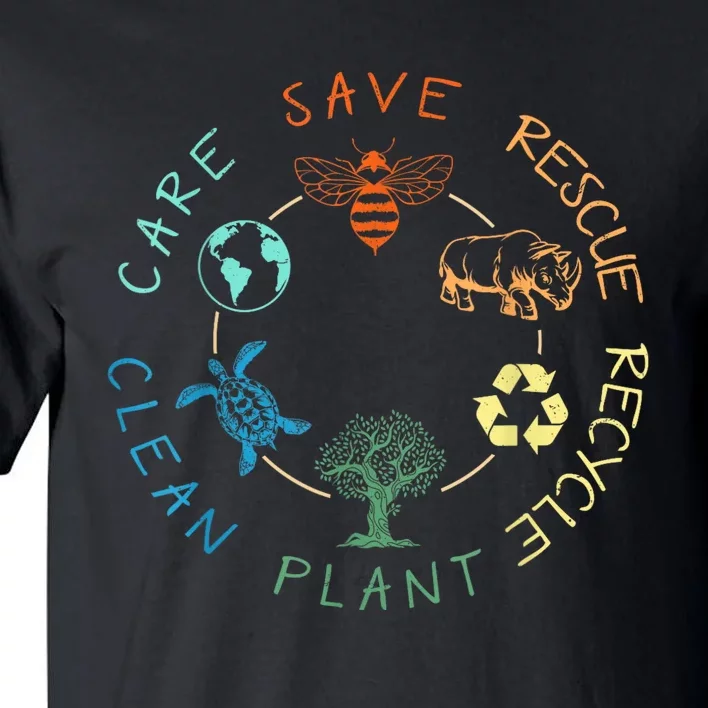 Save Bees Rescue Animals Recycle Plastic Earth Day 2024 Tall T-Shirt