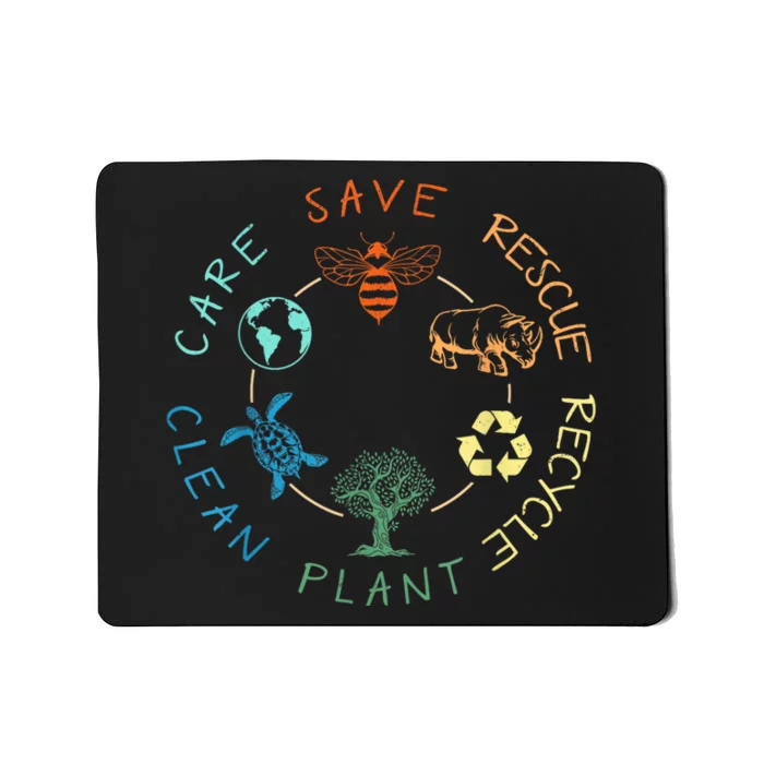 Save Bees Rescue Animals Recycle Plastic Earth Day 2024 Mousepad