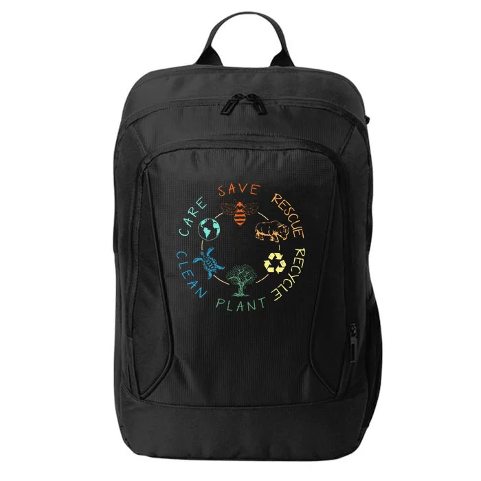 Save Bees Rescue Animals Recycle Plastic Earth Day 2024 City Backpack