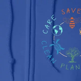 Save Bees Rescue Animals Recycle Plastic Earth Day 2024 Full Zip Hoodie