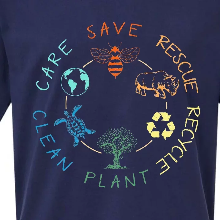 Save Bees Rescue Animals Recycle Plastic Earth Day 2024 Sueded Cloud Jersey T-Shirt