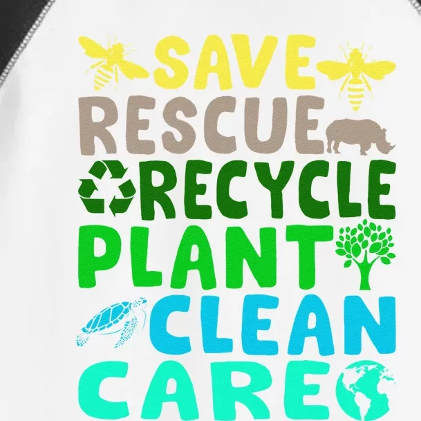 Save Bees Rescue Animals Recycle Plastic Earth Day Planet Gift Toddler Fine Jersey T-Shirt