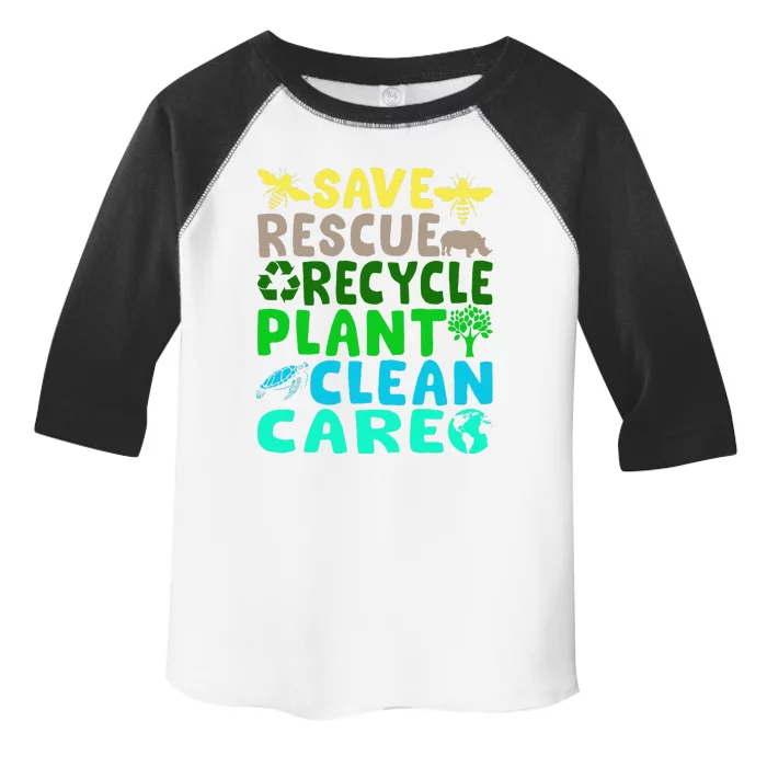 Save Bees Rescue Animals Recycle Plastic Earth Day Planet Gift Toddler Fine Jersey T-Shirt